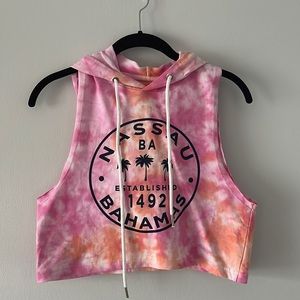 Nassau Bahamas cropped sleeveless hoodie